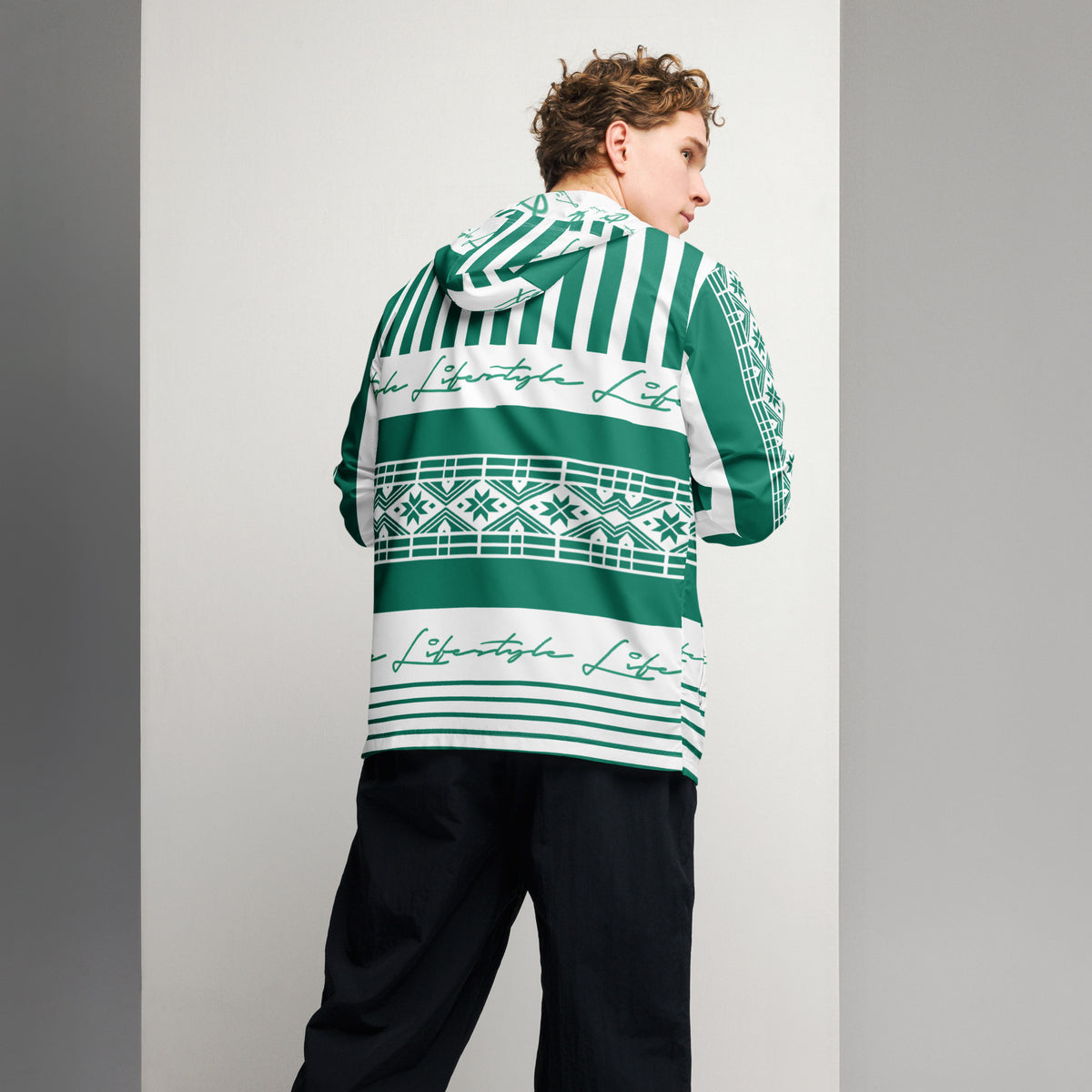 TDS II (Green & White) Men’s windbreaker