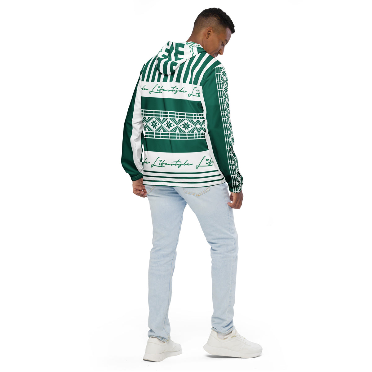 TDS II (Green & White) Men’s windbreaker