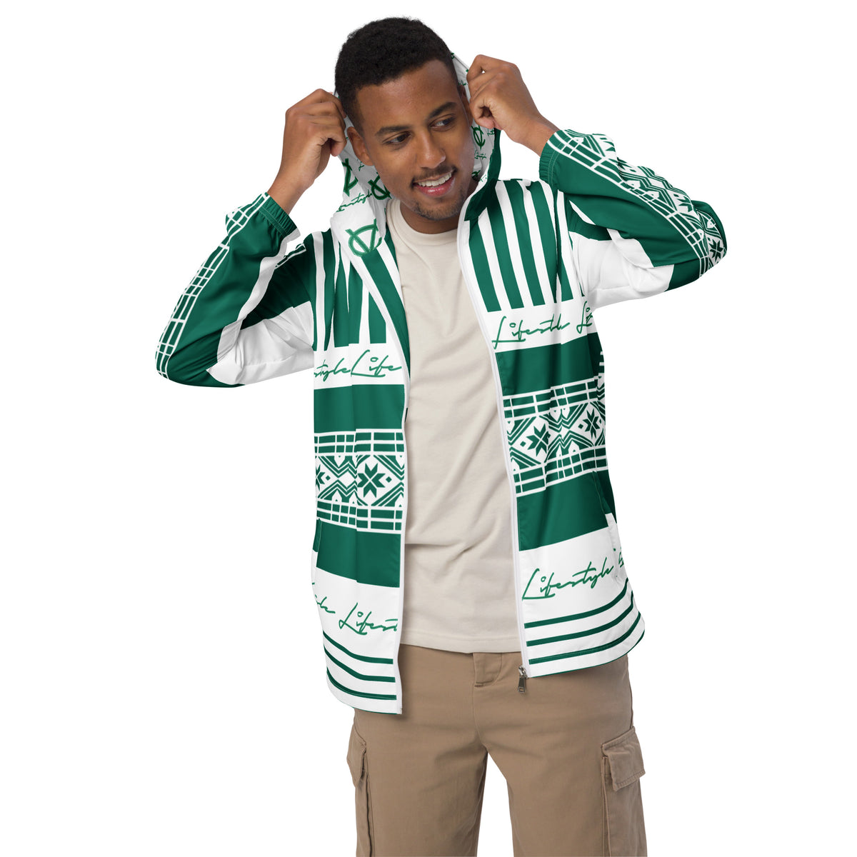 TDS II (Green & White) Men’s windbreaker