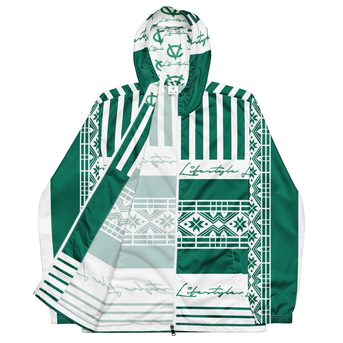 TDS II (Green & White) Men’s windbreaker