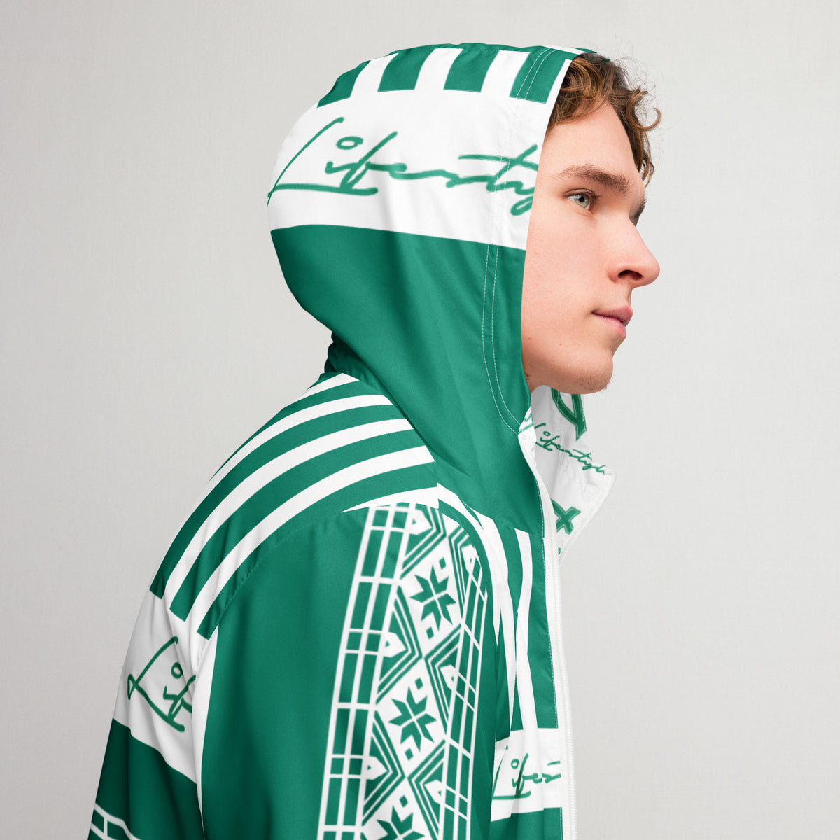 TDS II (Green & White) Men’s windbreaker