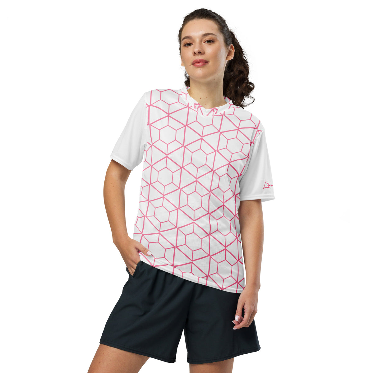 CvLs GL unisex sports jersey (White/Pink)