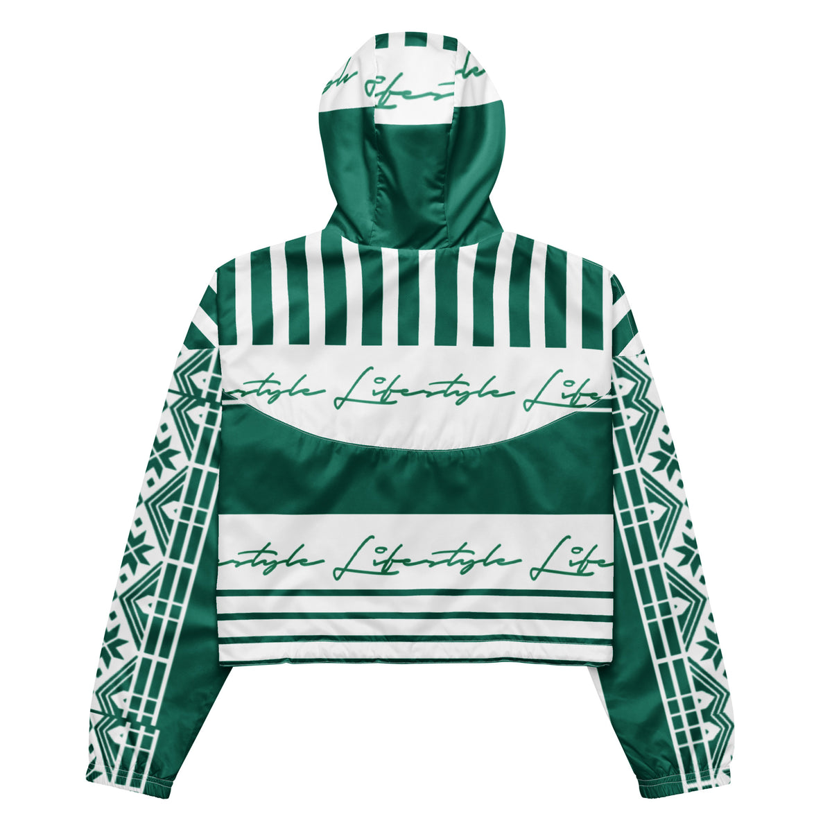 TDS II (Green & White) Women’s cropped windbreaker