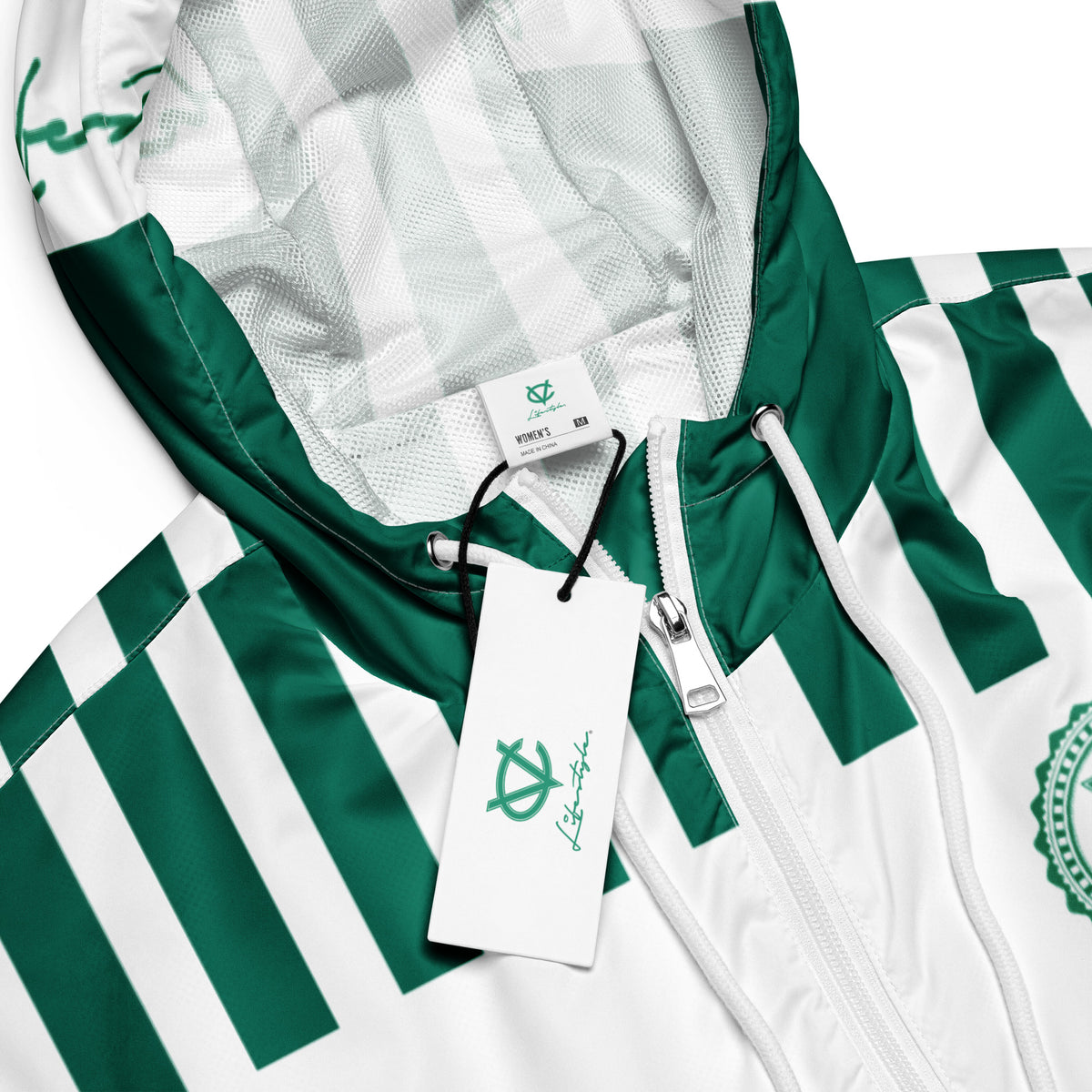 TDS II (Green & White) Women’s cropped windbreaker